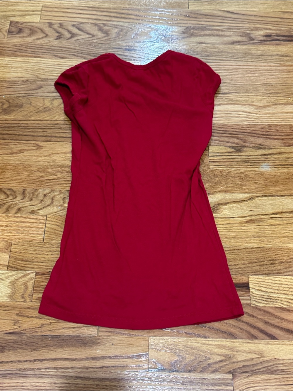 Guess Red Rhinestone Script Scoop Neck Tee - Picture 4 of 4